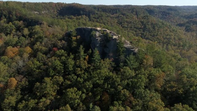 Aerial, Red River Gorge rock formation in Slade, Kentucky