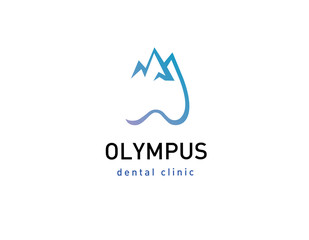 Logo graphic tooth mountain olympus for dentistry