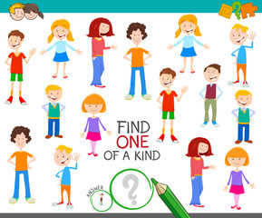 one of a kind game with cartoon kids