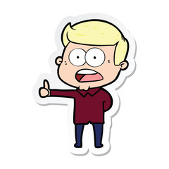 sticker of a cartoon shocked man