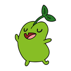 cartoon kawaii cute sprouting bean