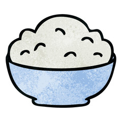 quirky hand drawn cartoon bowl of mash