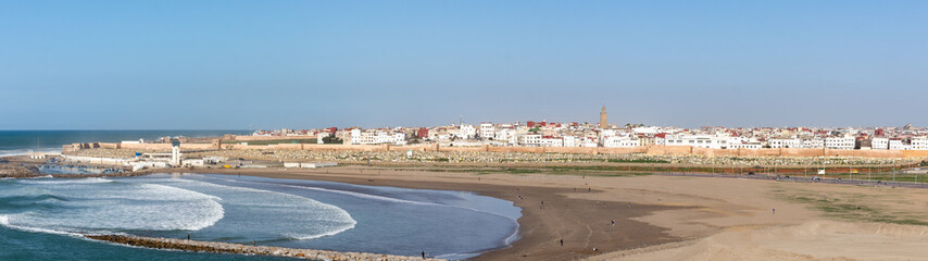 Fototapeta na wymiar Panorama sur la ville de Salé depuis Rabat, Maroc