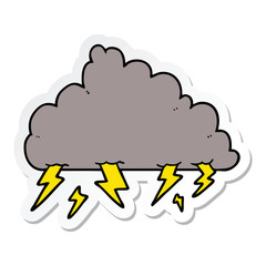 sticker of a cartoon thundercloud