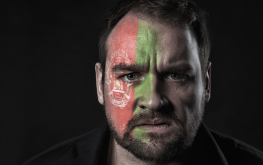 Flag of Afganistan on face