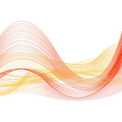 Abstract Red and Yellow Pattern with Waves. Striped Linear Texture. Raster. 3D Illustration
