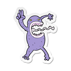sticker of a cartoon crazy frog