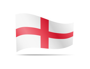 Waving England flag in the wind. Flag on white background vector illustration