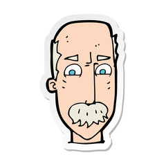 sticker of a cartoon annnoyed old man