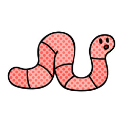 quirky comic book style cartoon worm