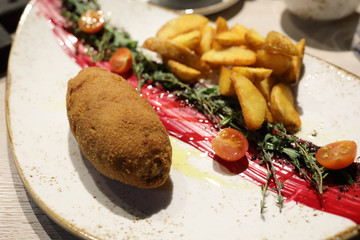 Fried breaded cutlet