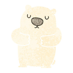 quirky retro illustration style cartoon polar bear