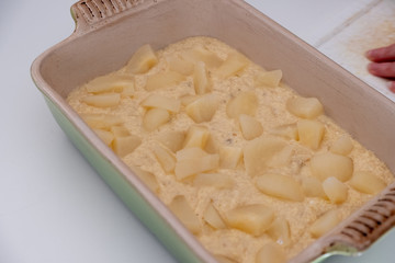 making pear cake