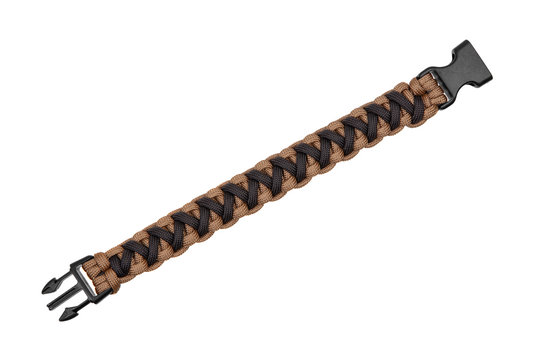 paracord bracelet isolated on white back