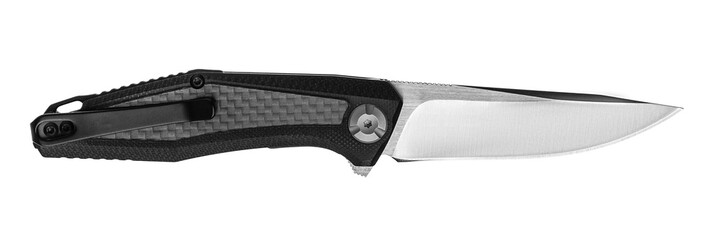 modern penknife isolated on white back