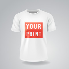 White T-shirts with short sleeves mock up, place for print