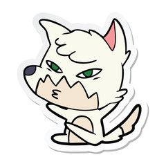 sticker of a clever cartoon fox