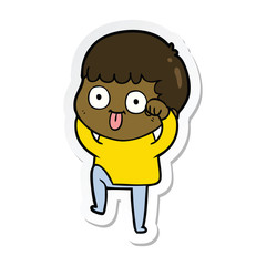 sticker of a cartoon man staring