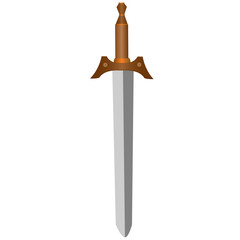 Sword isolated on white background. Vector illustration of a sword.