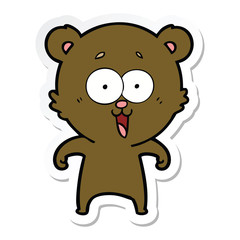 Fototapeta premium sticker of a laughing teddy bear cartoon