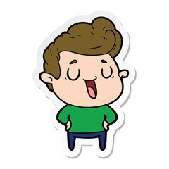 sticker of a happy cartoon man