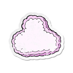 retro distressed sticker of a cartoon decorative cloud