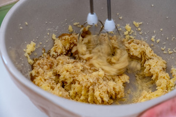 bowl of ingredients in a kitchen
