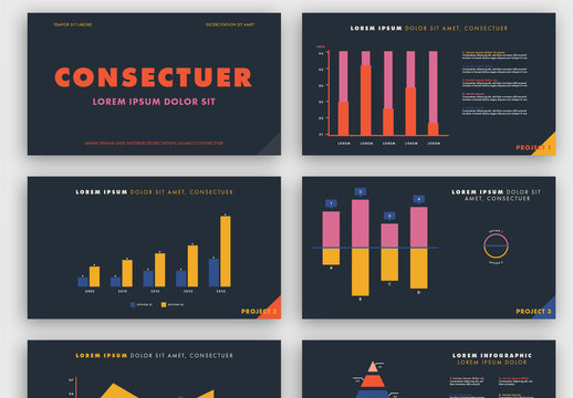 Colorful Infographic Presentation Layout on Dark Background
