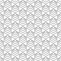 Seamless hexagons pattern. Geometric line texture.