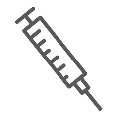 Syringe line icon, medicine and injection, needle sign, vector graphics, a linear pattern on a white background.