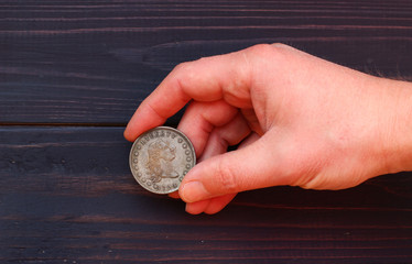 The first American dollar in 1794 copyThe first American dollar 1794 in the hand copy