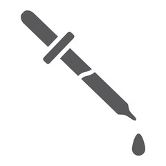 Pipette glyph icon, instrument and laboratory, dropper sign, vector graphics, a solid pattern on a white background.