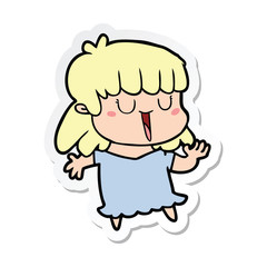 sticker of a cartoon woman