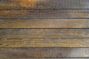 Fototapeta premium Horizontal wooden table background. Top view. Copy space.