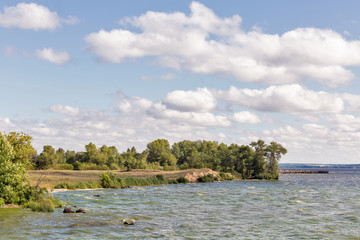 Kakhovka water reservoir shore, Ukraine.
