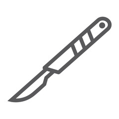 Scalpel line icon, cut and surgeon, medical blade sign, vector graphics, a linear pattern on a white background.