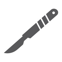 Scalpel glyph icon, cut and surgeon, medical blade sign, vector graphics, a solid pattern on a white background.
