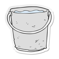 sticker of a cartoon bucket of water