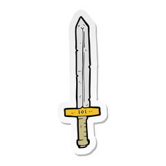 sticker of a cartoon sword