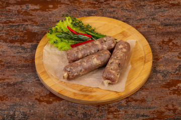 Pork sausages for grill
