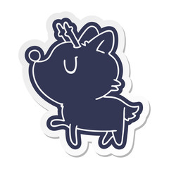 cartoon sticker of  kawaii cute deer