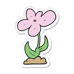 sticker of a cartoon flower
