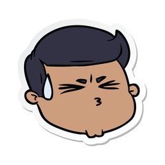 Obraz na płótnie Canvas sticker of a cartoon male face