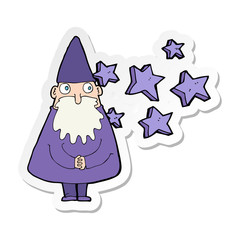 sticker of a cartoon wizard