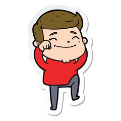 Fototapeta premium sticker of a happy cartoon man