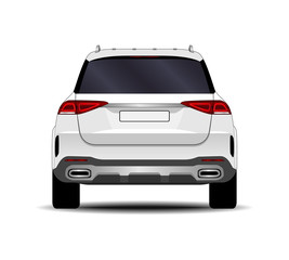 Obraz na płótnie Canvas realistic SUV car. back view.