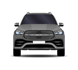 realistic SUV car. front view.