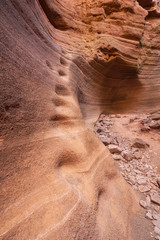 Scenic limestone canyon, Barranco de las Vacas in Gran Canaria, Canary islands Spain .