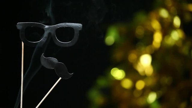 party mask smoke gold bokeh nobody hd footage 