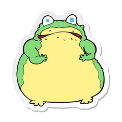 sticker of a cartoon fat toad